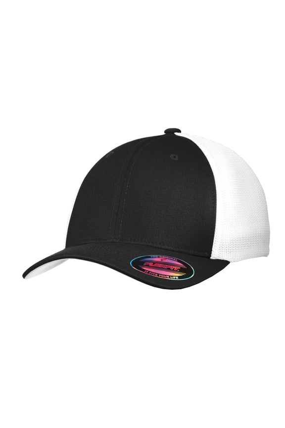 Flexfit Mesh Back Cap. C812 , C812 , Black/White , Small/Medium