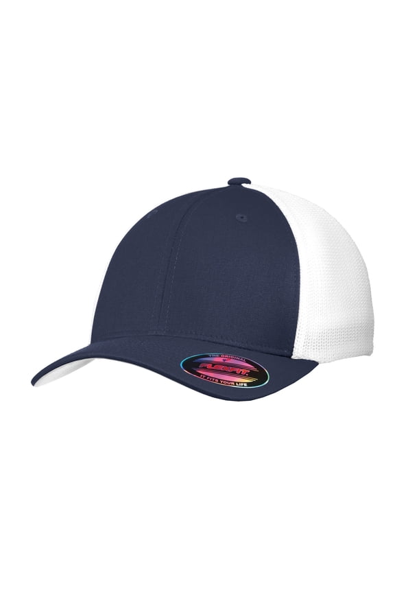 Flexfit Mesh Back Cap. C812 , C812 , True Navy/ White , Large/X-Large