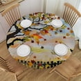 thumbnail image 1 of Orinice Birds Leaves Autumn Round Table Cover Stain Resistant Washable Indoor Outdoor Tablecloth Kitchen Dining Wedding Parties 100% Polyester Fiber 31-35, 1 of 8