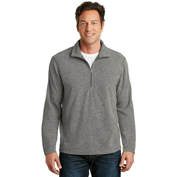 Port Authority Heather Microfleece 1/2 Zip Pullover-XL (Pearl Grey Heather)