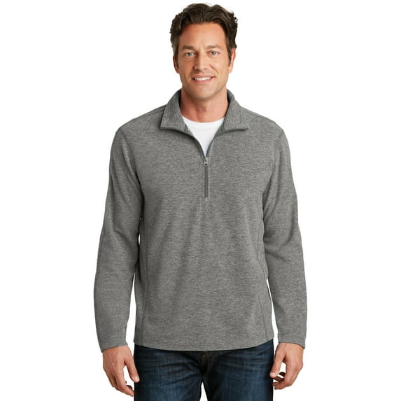 Port Authority Heather Microfleece 1/2 Zip Pullover-XL (Pearl Grey Heather)
