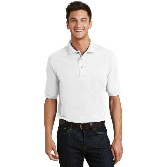 Port Authority ® Heavyweight Cotton Pique Polo with Pocket. K420P