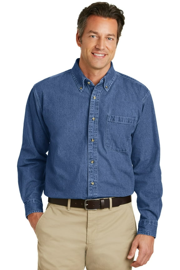 Heavyweight Denim Shirt-2XL (Dark Blue Stonewashed)