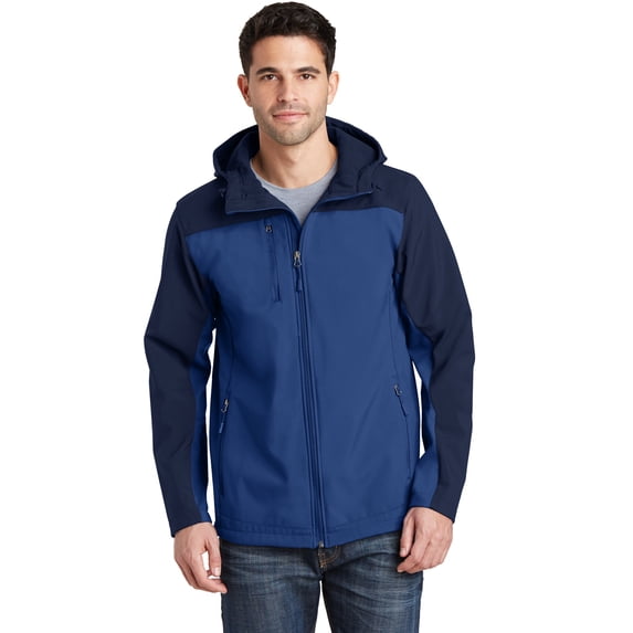 Port Authority Hooded Core Soft Shell Jacket-S (Night Sky Blue/ Dress Blue Navy)