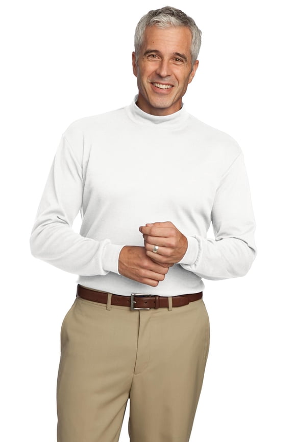 Interlock Knit Mock Turtleneck