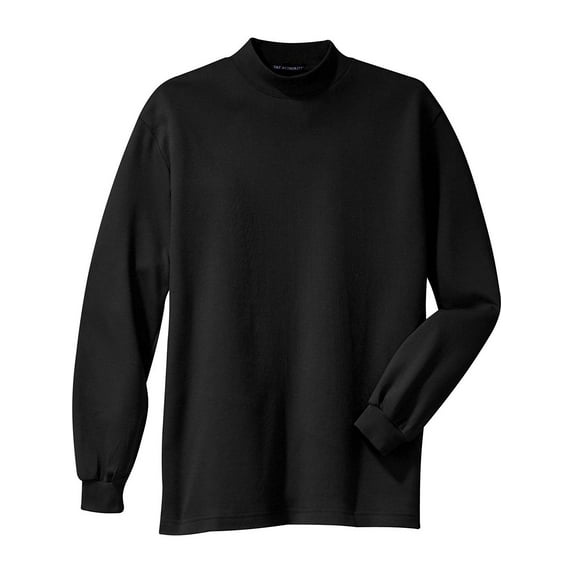 Port Authority Interlock Mock Turtleneck, Black 2XL