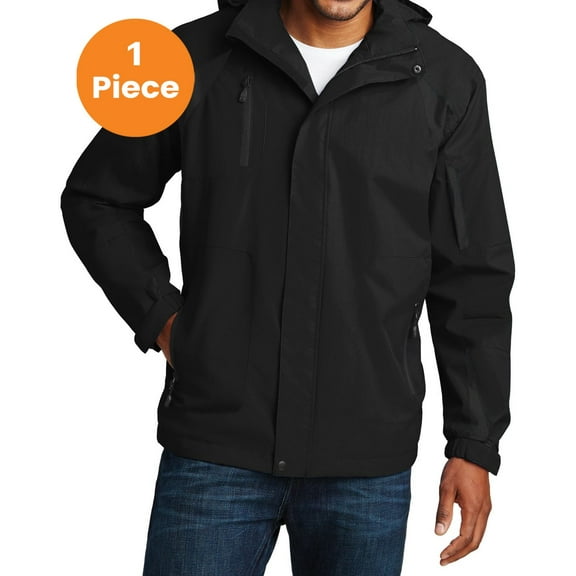 Port Authority J304 All-Season II Jacket, Black/Black, 3XL, Mens Fleece Jackets