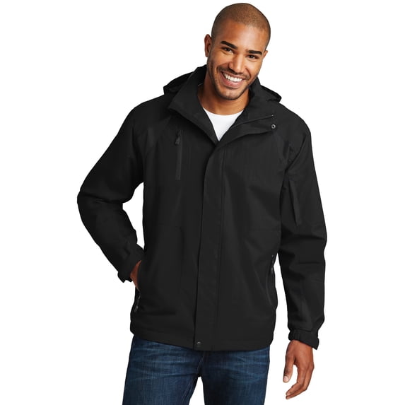 Port Authority J304 Mens Port Authority All-Season II Jacket, Black & Black - Large