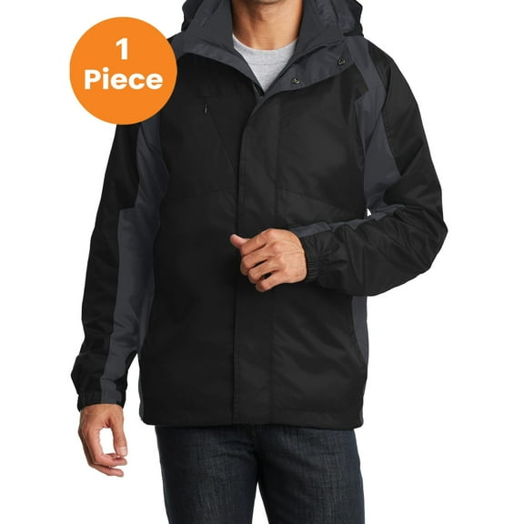 Port Authority J310 Ranger 3-in-1 Jacket , Black/ Ink Grey, S, Mens Fleece Jackets