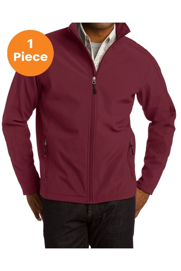 J317 Core Soft Shell Jacket, Maroon, 4XL, Mens Coats and Jackets