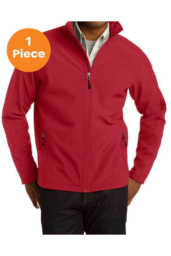 J317 Core Soft Shell Jacket, Rich Red, 4XL, Mens Coats and Jackets
