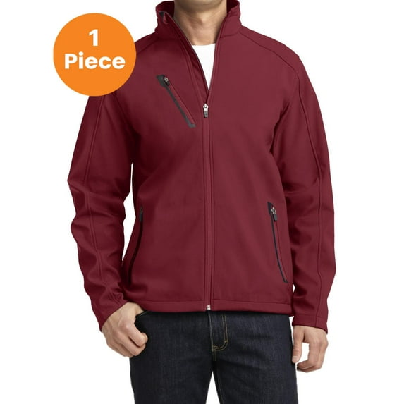 Port Authority J324 Welded Soft Shell Jacket, Garnet, 4XL, Mens Fleece Jackets