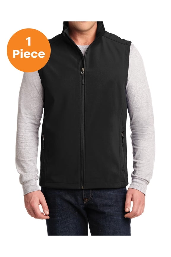 J325 Core Soft Shell Vest, Black, M, Mens Coats and Jackets