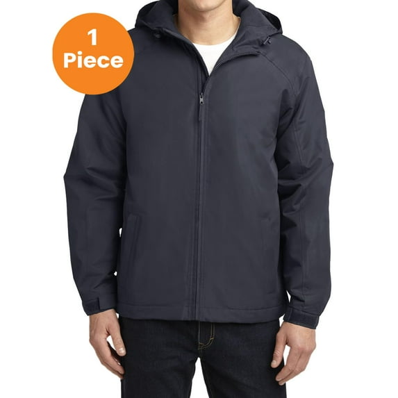 Port Authority J327 Hooded Charger Jacket , Battleship Grey, XS, Mens Fleece Jackets