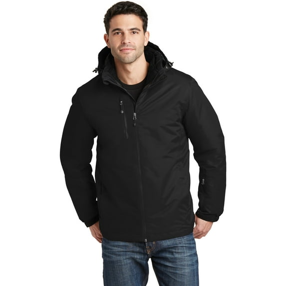 Port Authority J332 Vortex Waterproof 3-in-1 Jacket, Black/ Black, XS