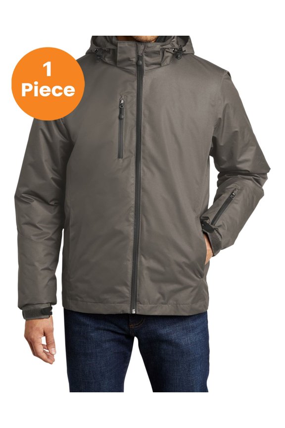 J332 Vortex Waterproof 3-in-1 Jacket, Deep Smoke/ Charcoal, L, Rain Jackets