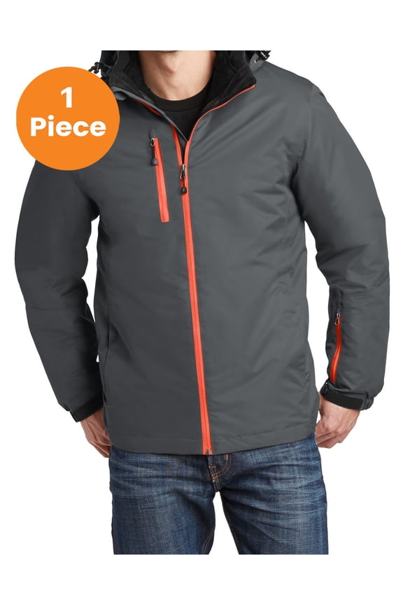 J332 Vortex Waterproof 3-in-1 Jacket, Magnet/ Orange, S, Mens Coats and Jackets