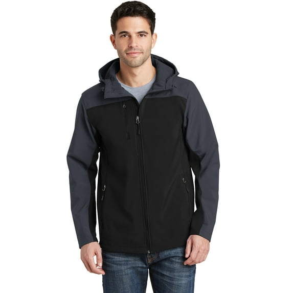 Port Authority J335 Hooded Core Soft Shell Jacket, Mens Coats and Jackets