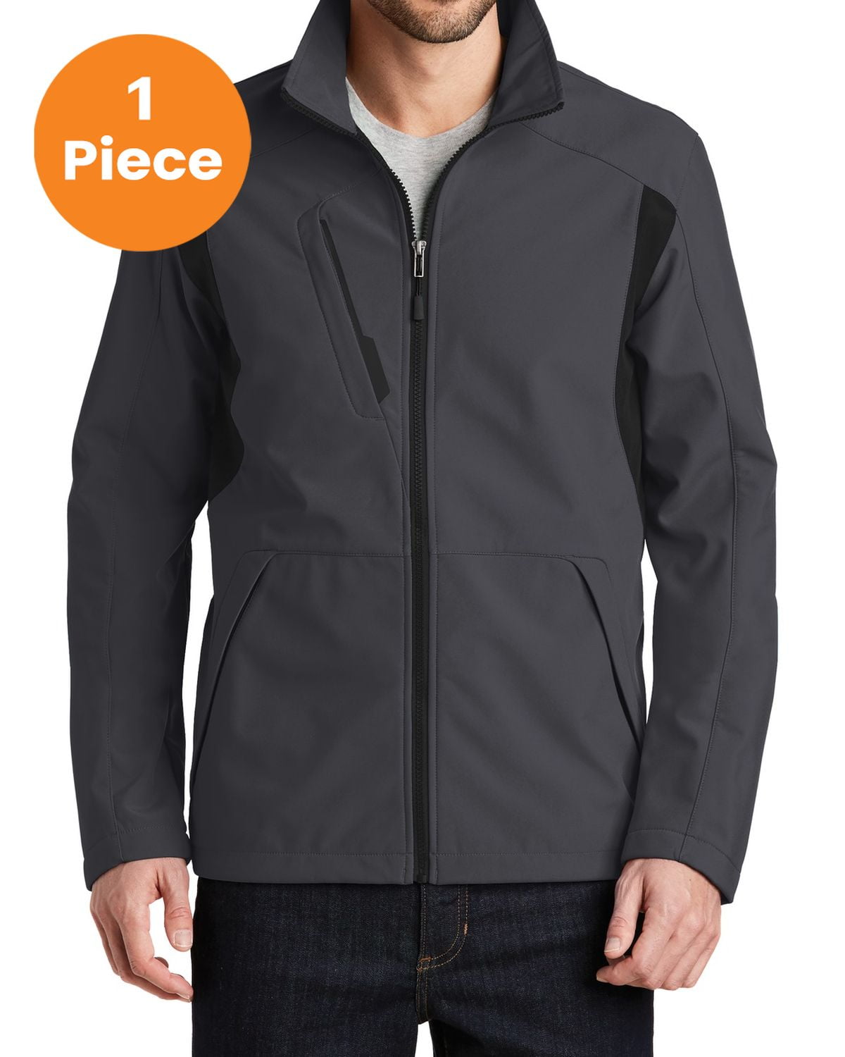 Men's Core Soft Shell Jacket - Battleship Grey main image 1