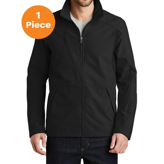 Port Authority J336 Back-Block Soft Shell Jacket, Black/ Black, XL, Mens Coats and Jackets