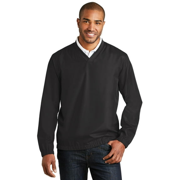 Port Authority J342 Mens Zephyr V-Neck Pullover, Black - Large