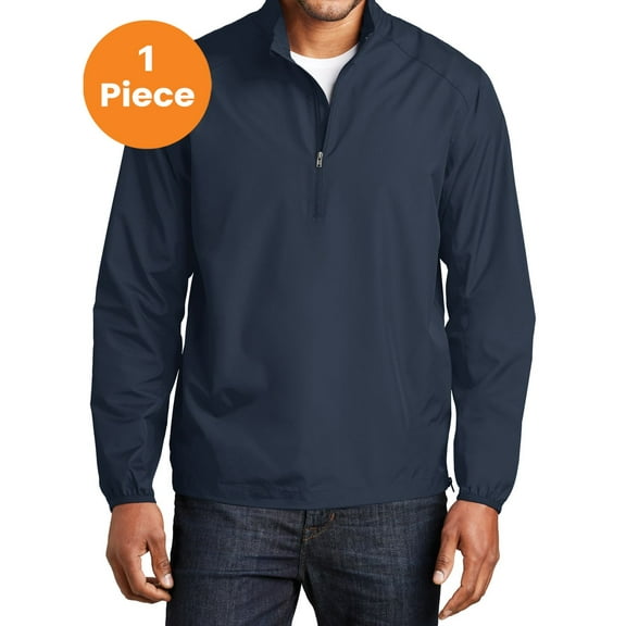 Port Authority J343 Zephyr 1/2-Zip Pullover, Dress Blue Navy, M, Mens Cardigans and Zip-up Sweaters