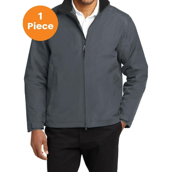 Port Authority J354 Challenger II Jacket , Steel Grey/True Black, M, Mens Coats and Jackets