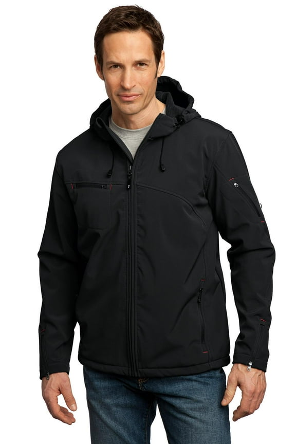 J706 Textured Hooded Soft Shell Jacket