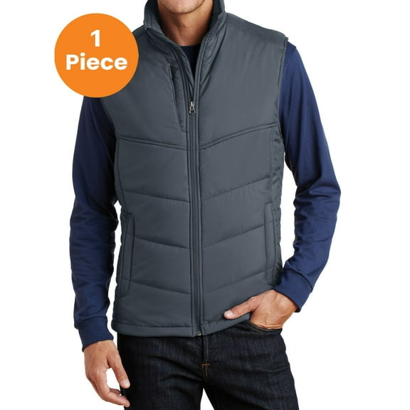 Port Authority J709 Puffy Vest, Dark Slate/Black, 2XL, Mens Puffer Jackets