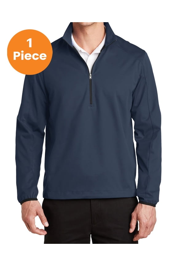 J716 Active 1/2-Zip Soft Shell Jacket, Dress Blue Navy, S, Mens Coats and Jackets