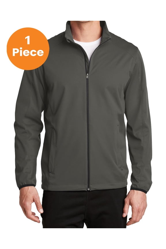 J717 Active Soft Shell Jacket, Grey Steel, L, Mens Coats and Jackets