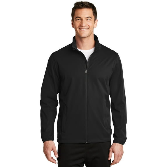 Port Authority J717 Mens Active Soft Shell Jacket, Deep Black - Extra Small