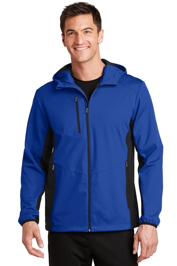 J719 Active Hooded Soft Shell Jacket, Mens Athletic Jackets