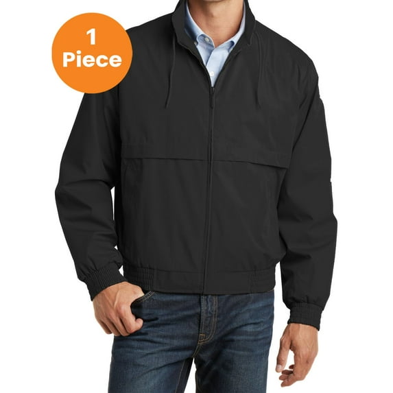 Port Authority J753 Classic Poplin Jacket, Black/Black, XL, Mens Coats and Jackets