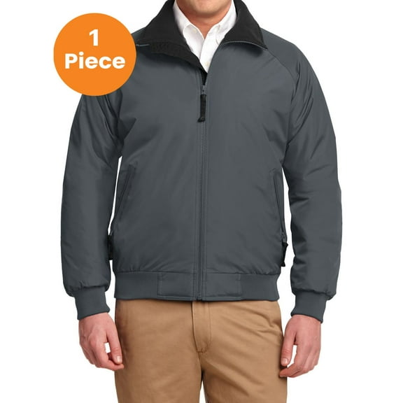 Port Authority J754 Men’s Nylon Polyester Challenger Jacket, Steel Grey/True Black, M, Mens Winter Coats