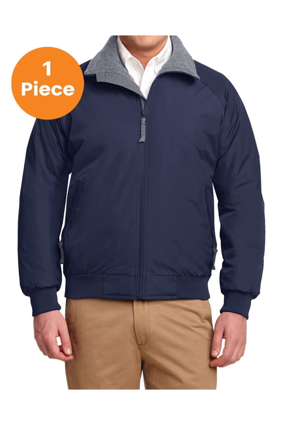 J754 Men’s Nylon Polyester Challenger Jacket, True Navy/Grey Heather, XS, Mens Winter Coats