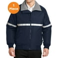 thumbnail image 1 of Port Authority J754R Challenger Jacket with Reflective Taping, True Navy/ Grey Heather/ Reflective, M, Mens Fleece Jackets, 1 of 1