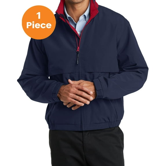 Port Authority J764 Legacy Jacket, Dark Navy/Red, M, Mens Coats and Jackets