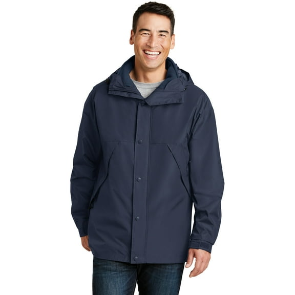 Port Authority J777 Mens 3 in 1 Jacket, Navy & Navy - Extra Large