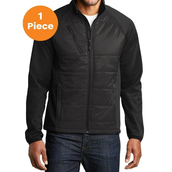 Port Authority J787 Hybrid Soft Shell Jacket, Deep Black, XS, Mens Fleece Jackets