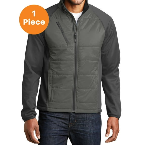 Port Authority J787 Hybrid Soft Shell Jacket, Smoke Grey/ Grey Steel, 3XL, Big and Tall Coats and Jackets