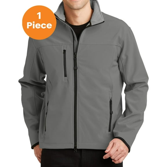 Port Authority J790 Glacier Soft Shell Jacket, Smoke Grey/ Chrome, XL, Mens T-Shirts