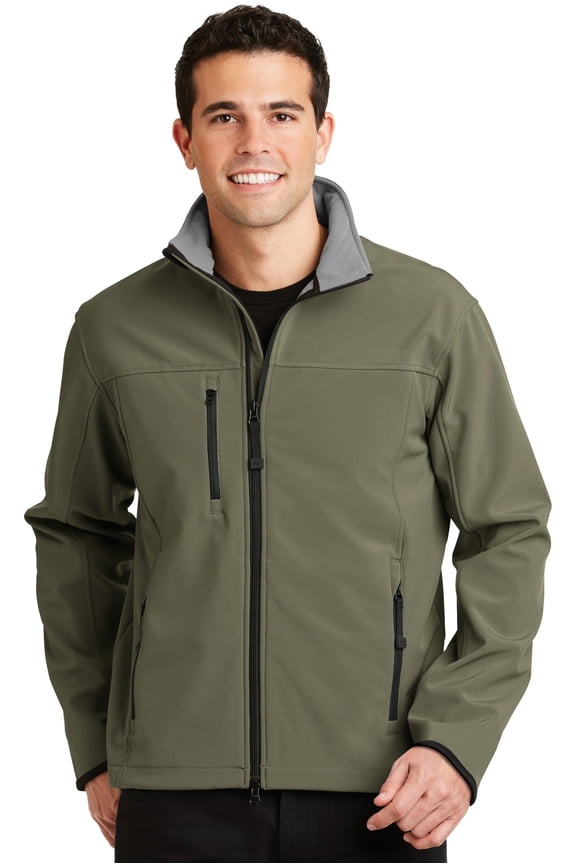 J790 Mens Glacier Soft Shell Jacket, Olive & Chrome - Extra Small