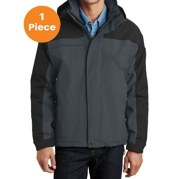 Port Authority J792 Nootka Jacket, Graphite/Black, XL, Mens Coats and Jackets