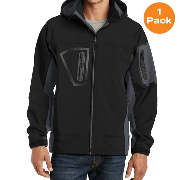 Port Authority J798 Waterproof Soft Shell Jacket, Black/Graphite, 2XL, Mens Coats and Jackets