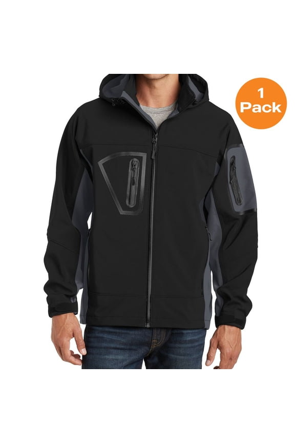 J798 Waterproof Soft Shell Jacket, Black/Graphite, 2XL, Mens Coats and Jackets