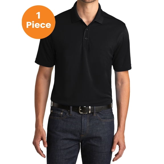 Port Authority K110 Dry Zone UV Micro-Mesh Polo , Deep Black, 5XL, Mens Polo Shirts