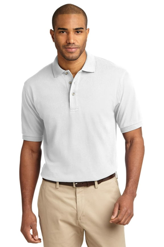 K420 Mens Heavyweight Cotton Pique Polo T-Shirt, White - 2XL