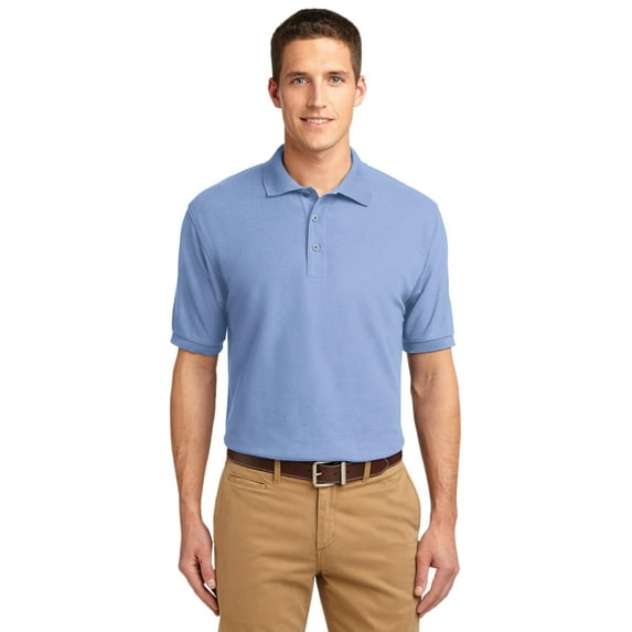 Port Authority K500 Mens Silk Touch Polo T-Shirt, Light Blue - 2XL