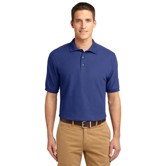 Port Authority K500 Mens Silk Touch Polo T-Shirt, Mediterranean Blue - Large